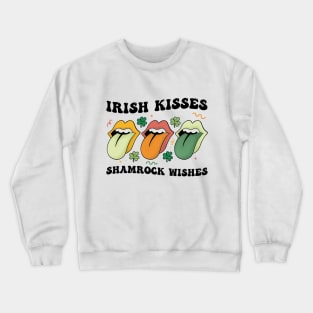 "Irish Kisses Shamrock Wishes" Tongue Out Crewneck Sweatshirt